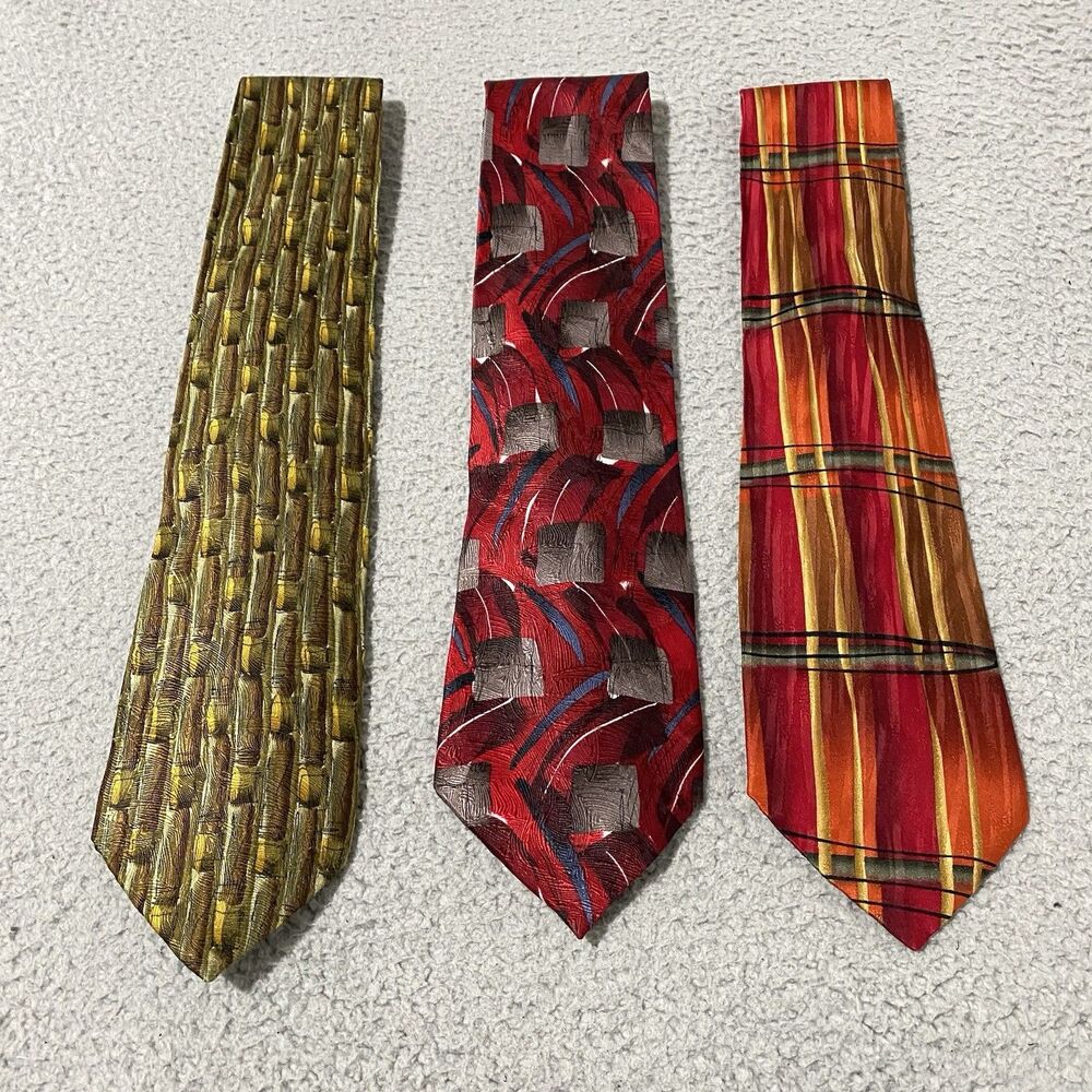 3 Vintage Jerry Garcia Tie Lot Collection 32 Limited Edition 100% Silk Abstract